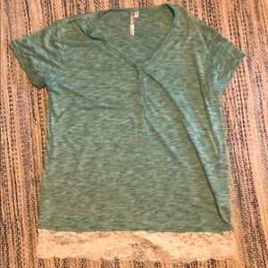 Green lace blouse
